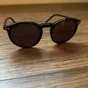 Wildfox Black on Black Round Sunglasses with Silver Stars